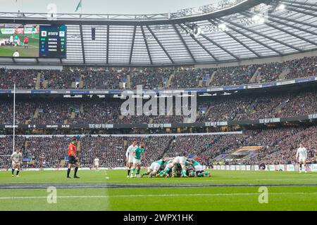 Twickenham, Royaume-Uni. 09 mars 2024. Vue générale du stade de Twickenham lors du match Guinness 6 Nations 2024 Angleterre vs Irlande au stade de Twickenham, Twickenham, Royaume-Uni, le 9 mars 2024 (photo par Steve Flynn/News images) à Twickenham, Royaume-Uni le 3/9/2024. (Photo par Steve Flynn/News images/SIPA USA) crédit : SIPA USA/Alamy Live News Banque D'Images