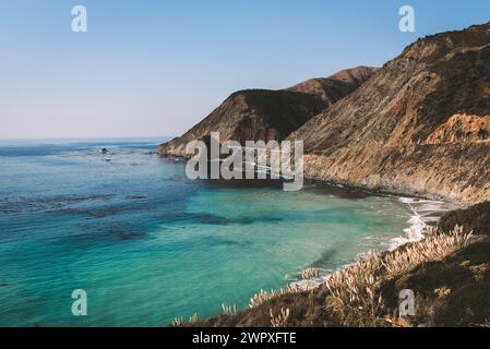 Pont de Bixby sur la côte californienne vu de Hurricane point Banque D'Images
