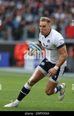 Rome, Italie. 09 mars 2024. Rome, Italie 09.03.2024 : Duhan van der Merwe (Écosse) lors du match du tournoi Guinness six Nations 2024 entre l'Italie et l'Écosse au Stadio Olimpico le 09 mars 2024 à Rome, Italie. Crédit : Agence photo indépendante/Alamy Live News Banque D'Images