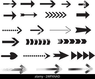 Ensemble d'images vectorielles d'icône de flèches. Illustration de Vecteur