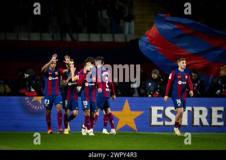 Barcelone, Espagne. 08 mars 2024. La Liga EA Sports match entre le FC Barcelone et le RCD Mallorca à l'Estadi Olímpic Lluis Companys, à Barcelone, Espagne, le 8 mars 2024. Photo de Felipe Mondino/Sipa USA crédit : Sipa USA/Alamy Live News Banque D'Images
