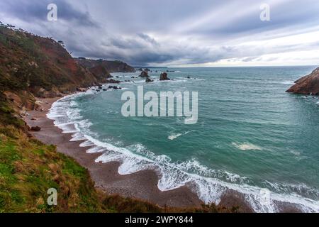 Playa del Silencio (Beah du silence), Cudillero, Espagne Banque D'Images