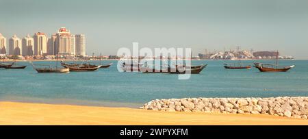 Scène de plage, Katara Cultural Village, Qatar, Doha, Banque D'Images