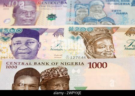 Argent nigérian - naira un fond d'entreprise Banque D'Images