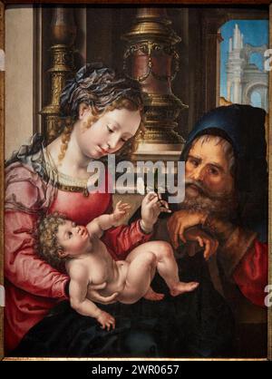 'La Sainte famille', c. 1525-1530, Jan Gossaert connu 'Mabuse' (1478-1532), Museo de Bellas Artes, Bilbao, Bizkaia, pays Basque, Espagne Banque D'Images