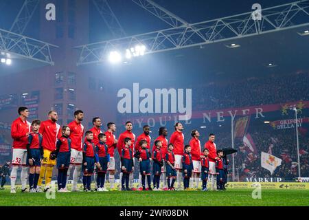 AC Monza s'alignera lors du championnat italien Serie A match de football entre Gênes CFC et AC Monza le 9 mars 2024 au stade Luigi Ferraris de Gênes, Italie - crédit : Luca Rossini/E-Mage/Alamy Live News Banque D'Images