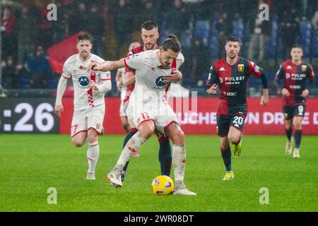 Genova, Italie. 09 janvier 2024. Milan Duric (AC Monza) lors du championnat italien Serie A match de football entre Gênes CFC et AC Monza le 9 mars 2024 au stade Luigi-Ferraris à Gênes, Italie - photo Morgese-Rossini/DPPI crédit : DPPI Media/Alamy Live News Banque D'Images