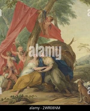 Jupiter, déguisé en Diana, séduisant la nymphe Callisto 1727 Jacob de Wit Banque D'Images
