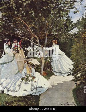 Femmes au jardin est une peinture à l'huile commencée en 1866 par l'artiste français Claude Monet Banque D'Images