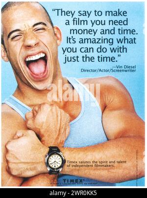 1997 Timex annonce de montre avec vin Diesel Banque D'Images