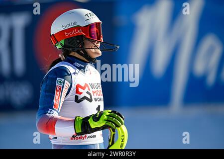 Åre, SVERIGE 20240310La croate Zrinka Ljutic en action lors de la deuxième manche de la course féminine de slalom à la Coupe du monde de ski alpin FIS à Are, Swe Banque D'Images