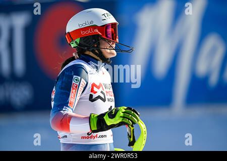 Åre, SVERIGE 20240310La croate Zrinka Ljutic en action lors de la deuxième manche de la course féminine de slalom à la Coupe du monde de ski alpin FIS à Are, Swe Banque D'Images