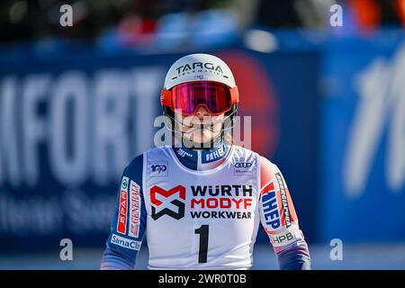 Åre, SVERIGE 20240310La croate Zrinka Ljutic en action lors de la deuxième manche de la course féminine de slalom à la Coupe du monde de ski alpin FIS à Are, Swe Banque D'Images