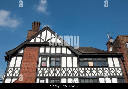 Mock-Tudor-style House, Plender Street, Camden, Londres, Royaume-Uni Banque D'Images