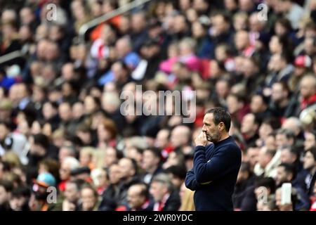 AMSTERDAM - Ajax entraîneur John va't Schip lors du match néerlandais Eredivisie entre Ajax Amsterdam et Fortuna Sittard au Johan Cruijff Arena le 10 mars 2024 à Amsterdam, pays-Bas. ANP OLAF KRAAK Banque D'Images