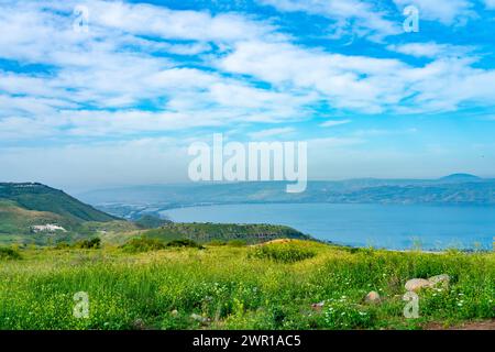 Mer de Galilée, aussi appelé lac de Tibériade ou Kinneret Banque D'Images