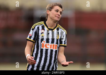 Biella, Italie, 9 mars 2024. Cristiana Girelli de la Juventus lors du match de la Coppa Italia Femminile au Stadio Vittorio Pozzo, Biella. Le crédit photo devrait se lire : Jonathan Moscrop / Sportimage Banque D'Images