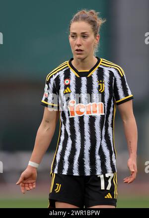 Biella, Italie, 9 mars 2024. Asia Bragonzi de la Juventus lors du match de la Coppa Italia Femminile au Stadio Vittorio Pozzo, Biella. Le crédit photo devrait se lire : Jonathan Moscrop / Sportimage Banque D'Images