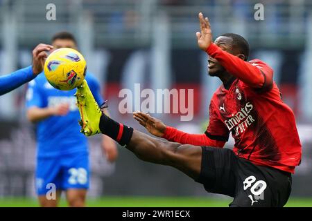 Milan, Italie. 10 mars 2024. Yunus Musah (AC Milan) ; pendant le match de football Serie A entre AC Milan et Empoli au stade San Siro de Milan, au nord de l'Italie - dimanche 10 mars 2024. Sport - Soccer . (Photo de Spada/LaPresse) crédit : LaPresse/Alamy Live News Banque D'Images