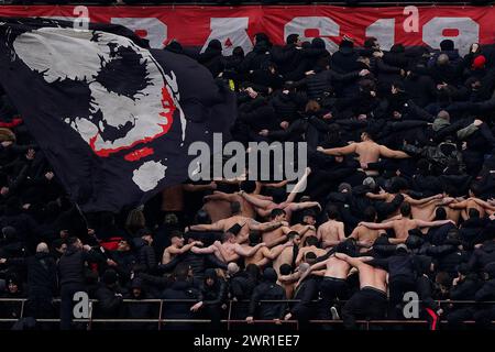 Milan, Italie. 10 mars 2024. Les fans de l'AC Milan lors du match de football Serie A entre l'AC Milan et Empoli au stade San Siro de Milan, dans le nord de l'Italie - dimanche 10 mars 2024. Sport - Soccer . (Photo de Spada/LaPresse) crédit : LaPresse/Alamy Live News Banque D'Images