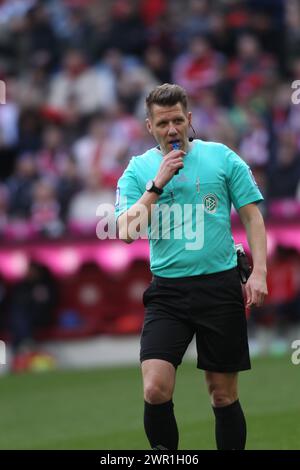 MUNICH, Allemagne - 9. Mars 2024 : Schiedsrichter : arbitre Patrick ITTRICH lors du match de Bundesliga Football entre le FC Bayern Muenchen et le FSV MAINZ 05 à l'Allianz Arena de Munich le 9. Mars 2024, Allemagne. DFL, Fussball, 8:1, (photo et copyright @ ATP images / Arthur THILL (THILL Arthur / ATP / SPP) Banque D'Images