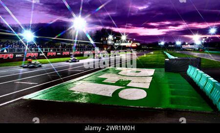 Circuit international de kart PF, le Lincolnshire circuit est le premier circuit du Royaume-Uni accueillant des événements de karting nationaux et internationaux et accueille les championnats du monde FIA Karting 2024. Banque D'Images