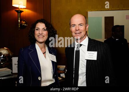 New York, New York États-Unis 03/08/2024 Claudia Civichino, Jared Jewelers, David Kellie, Natural Diamonds lors du petit déjeuner des ambassadeurs du Groupe de Beers le 8 mars 2024 à l’hôtel Sofitel de New York. Photo de Jennifer Graylock-Graylock.com Banque D'Images