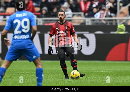 Ismael Bennacer (Milan) lors du match italien de Serie A entre Milan 1-0 Empoli au stade Giuseppe Meazza le 10 mars 2024 à Milan, Italie. Crédit : Maurizio Borsari/AFLO/Alamy Live News Banque D'Images