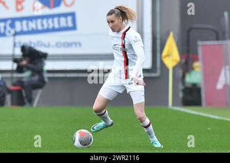 Roma, Latium. 10 mars 2024. Julia Piga de Milan lors du match du championnat de Serie A Women 2023-2024 entre Roma Women et Milan Women au stade Tre Fontane à Rome, Italie, le 10 mars 2024. Crédit : massimo insabato/Alamy Live News Banque D'Images