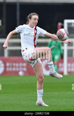 Roma, Latium. 10 mars 2024. Christy Grimshaw de Milan lors du match du championnat de Serie A Women 2023-2024 entre Roma Women vs Milan Women au stade Tre Fontane à Rome, Italie, le 10 mars 2024. Crédit : massimo insabato/Alamy Live News Banque D'Images