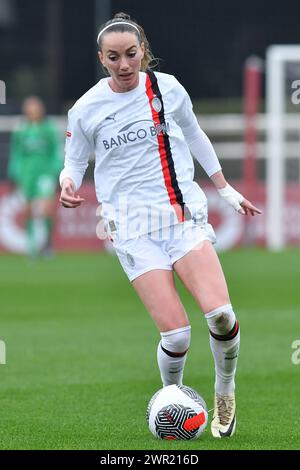 Roma, Latium. 10 mars 2024. Kosovare Asllani de Milan lors du match du championnat de Serie A Women 2023-2024 entre Roma Women et Milan Women au stade Tre Fontane à Rome, Italie, le 10 mars 2024. Crédit : massimo insabato/Alamy Live News Banque D'Images