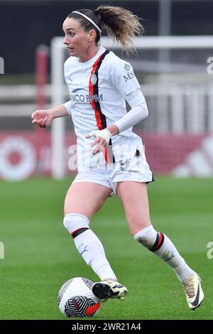 Roma, Latium. 10 mars 2024. Kosovare Asllani de Milan lors du match du championnat de Serie A Women 2023-2024 entre Roma Women et Milan Women au stade Tre Fontane à Rome, Italie, le 10 mars 2024. Crédit : massimo insabato/Alamy Live News Banque D'Images