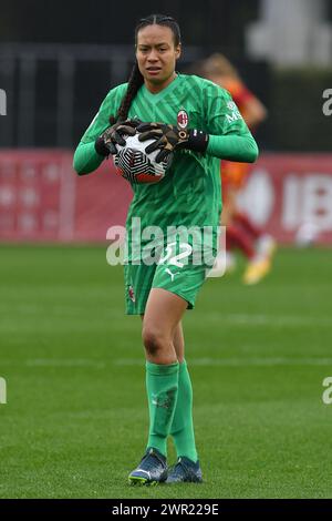 Roma, Latium. 10 mars 2024. Selena Bobb de Milan lors du match du championnat de Serie A Women 2023-2024 entre Roma Women vs Milan Women au stade Tre Fontane à Rome, Italie, le 10 mars 2024. Crédit : massimo insabato/Alamy Live News Banque D'Images