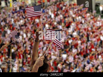 COLUMBUS, OHIO - le 11 septembre 2012 : Fans de l'USA MNT au cours de la Jamaica jeu à une qualification pour la Coupe du Monde de la CONCACAF 2014 match au stade de l'équipage, en C Banque D'Images