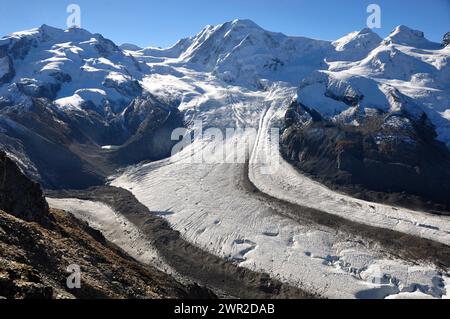 Le changement global de clima est responsable de la fonte des glaciers | Der Klimawandel lässt die Gletscher schmelzen. Banque D'Images