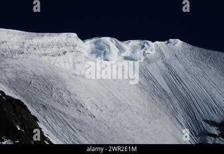 Der Klimawandel lässt die Gletscher in den Schweizer Alpen schmelzen | en raison du changement climatique global, les glaciers fondent dans les alpes suisses Banque D'Images