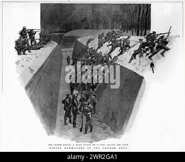 Maneuvres d'hiver de l'armée allemande, publiées vers 1896 Banque D'Images