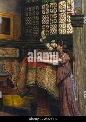 Dans mon atelier de Sir Lawrence Alma-Tadema (1836-1912) peint en 1893 dans le style romantique. Crédit : Collection privée / Universal Art Archive Banque D'Images