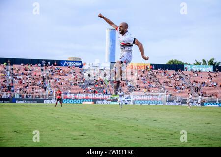 UIT, Brésil. 10 mars 2024. FC valable pour la 12ème manche du Campeonato Paulista 2024 qui a eu lieu à la Estádio Municipal DocNovelli Júnior dimanche après-midi (10). Crédit : Fabiano Martins/FotoArena/Alamy Live News Banque D'Images