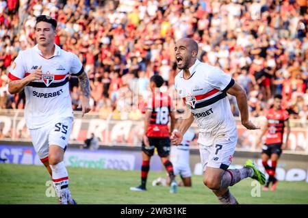 UIT, Brésil. 10 mars 2024. FC valable pour la 12ème manche du Campeonato Paulista 2024 qui a eu lieu à la Estádio Municipal DocNovelli Júnior dimanche après-midi (10). Crédit : Fabiano Martins/FotoArena/Alamy Live News Banque D'Images