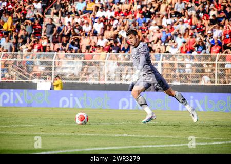 UIT, Brésil. 10 mars 2024. FC valable pour la 12ème manche du Campeonato Paulista 2024 qui a eu lieu à la Estádio Municipal DocNovelli Júnior dimanche après-midi (10). Crédit : Fabiano Martins/FotoArena/Alamy Live News Banque D'Images