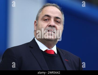 Brighton et Hove, Royaume-Uni. 10 mars 2024. Kyriakos Dourekas, directeur du football de Nottingham Forest, lors du match de premier League à l'AMEX Stadium, Brighton et Hove. Le crédit photo devrait se lire : Paul Terry/Sportimage crédit : Sportimage Ltd/Alamy Live News Banque D'Images