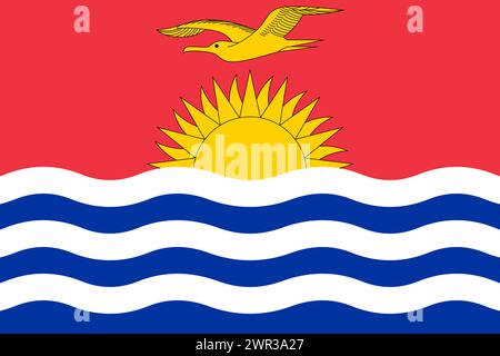 Drapeau vectoriel Kiribati dans les couleurs officielles et le rapport d'aspect 3:2. Illustration de Vecteur