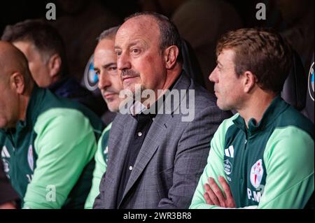 Madrid, Espagne. 10 mars 2024. Rafael Ben'tez, entraîneur du Celta Vigo, vu lors du match de football la Liga EA Sports 2023/24 opposant le Real Madrid au Celta Vigo au stade Santiago Bernabeu. Score final ; Real Madrid 4 : 0 Celta Vigo. Crédit : SOPA images Limited/Alamy Live News Banque D'Images