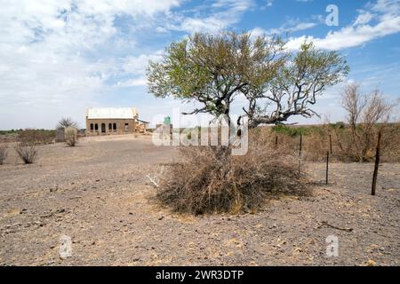 Poste de police de la Schutztruppe allemande en Namibie à partir de 1904, colonie, historique, Kub, Namibie Banque D'Images