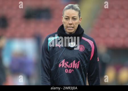 Londres, Royaume-Uni. 10 mars 2024. Londres, Angleterre, 10 mars 2024 : Alanna Kennedy (33 Manchester City) s'échauffe lors du match de la FA Cup entre Tottenham Hotspur et Manchester City à Brisbane Road à Londres, Angleterre. (Alexander Canillas/SPP) crédit : SPP Sport Press photo. /Alamy Live News Banque D'Images