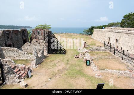 Installations du Fort San Lorenzo, après restauration du site. Banque D'Images