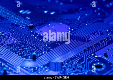 carte de circuit imprimé pour ordinateur. technologie du matériel électronique. arrière-plan très détaillé. Banque D'Images