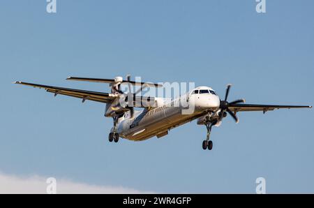 Eine Bombardier Dash 8 Q400 von Croatia Airlines befindet sich im Landeanflug auf den Flughafen Zürich. Enregistrement 9H-CQE. (Zürich, Schweiz, 03.07.2 Banque D'Images