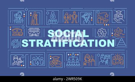 Concept de mot bleu foncé de stratification sociale Illustration de Vecteur